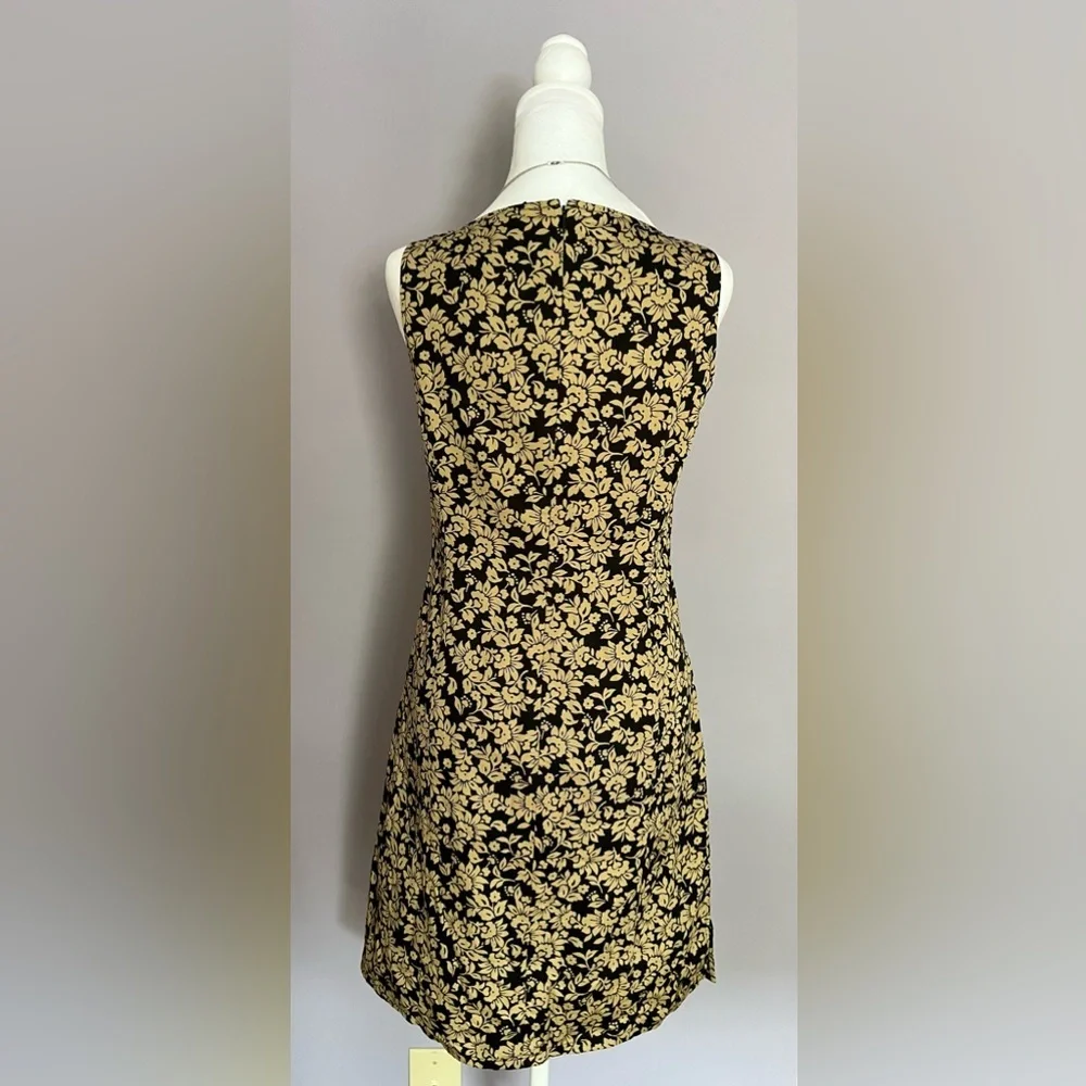 Ann Taylor tan and black 100% cotton sleeveless dress - Picture 3 of 9